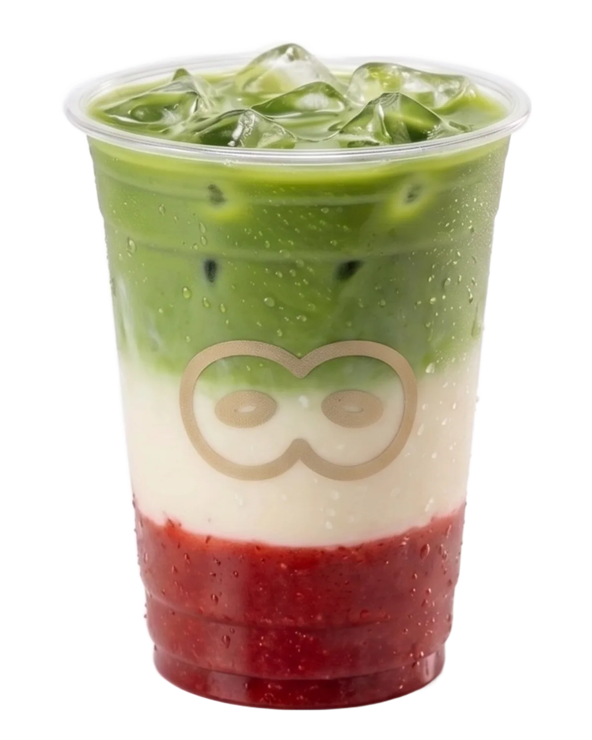 Iced Strawberry Matcha: Erdbeere, Milch und Matcha